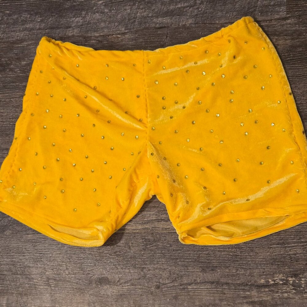 Yellow rhinetstoned hotpants